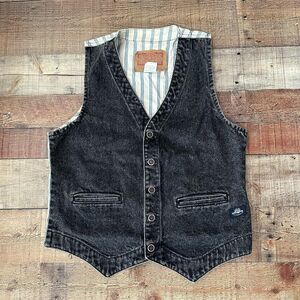 Levi’s SilverTab Denim Vest | Medium | Dark Wash | Striped Lining